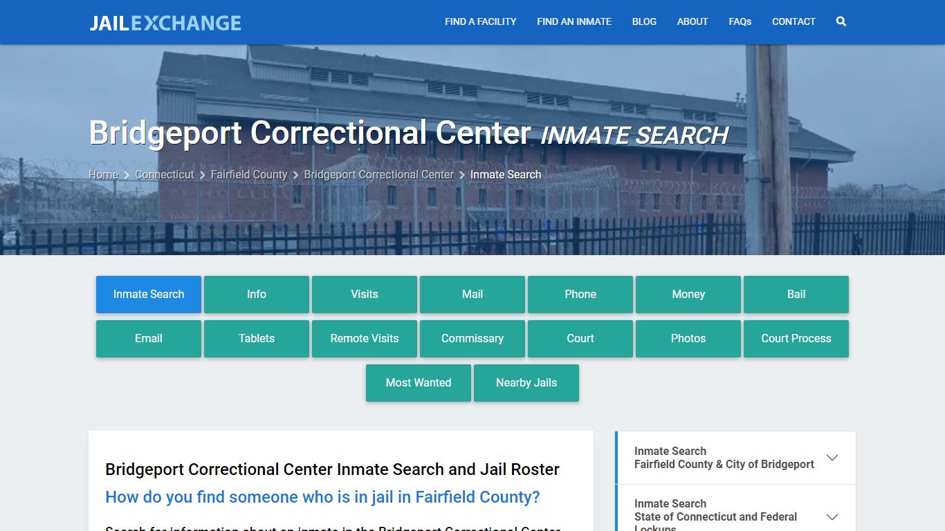 Bridgeport Correctional Center Inmate Search - Jail Exchange