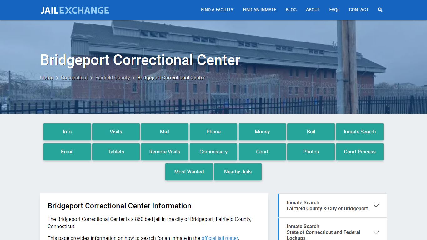 Bridgeport Correctional Center, CT Inmate Search, Information